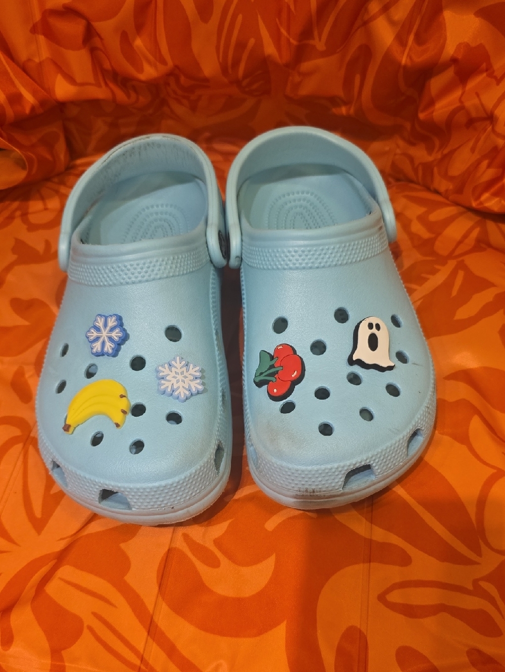 CROCS Light Blue Kids Slip-On Clogs with Fun Charms